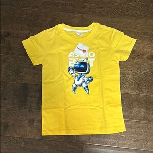 Yellow astro bot Print Kids T-Shirt
